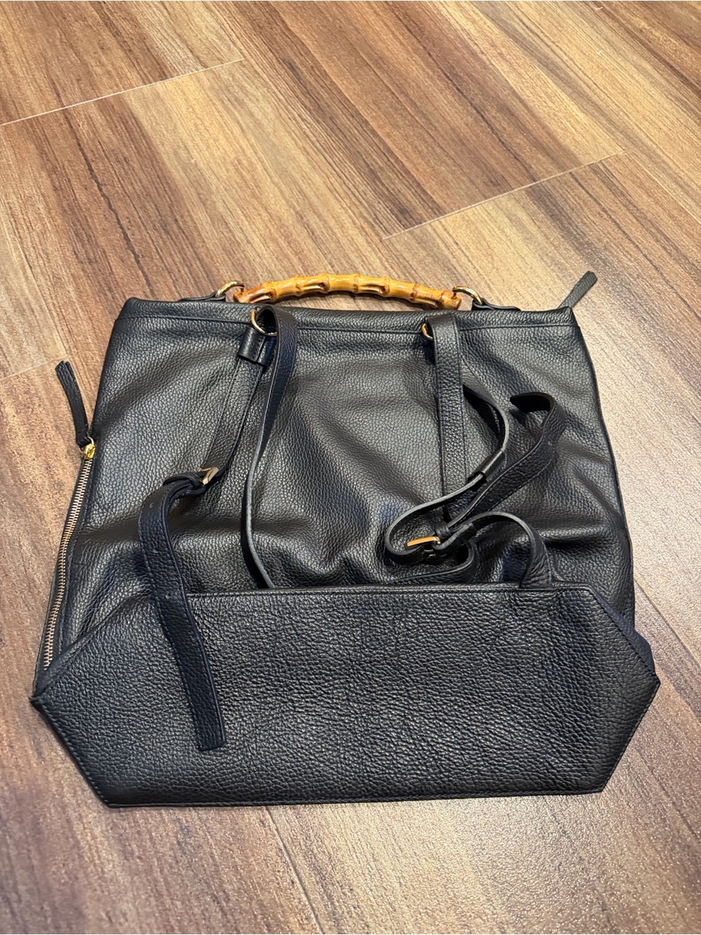 NWOT Bamboo ELISABETTA ITALIAN LEATHER BACKPACK - Picture 4 of 6
